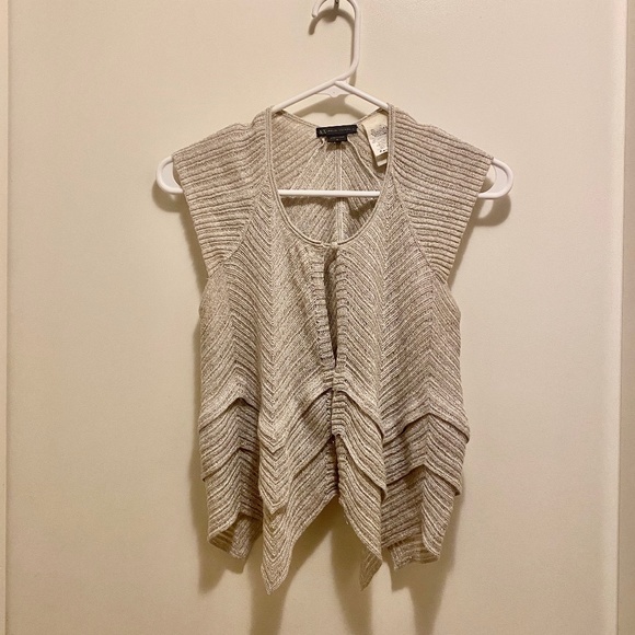 A/X Armani Exchange Silver Layered Chevron Vest S - Picture 1 of 9